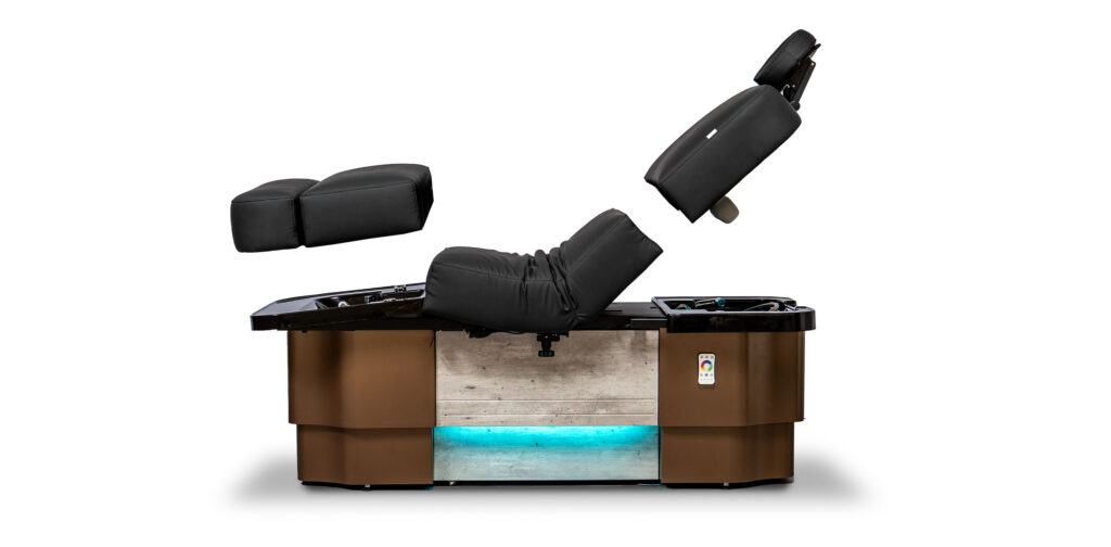 Gharieni ZenFusion hydrospa treatment bed with integrated head spa and foot spa